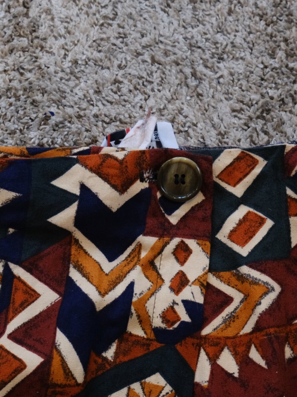 R.A.P USA Tribal Print Wrap Skirt | Earth Tone Boho Skirt | Approx. 32” Waist - Picture 4 of 9